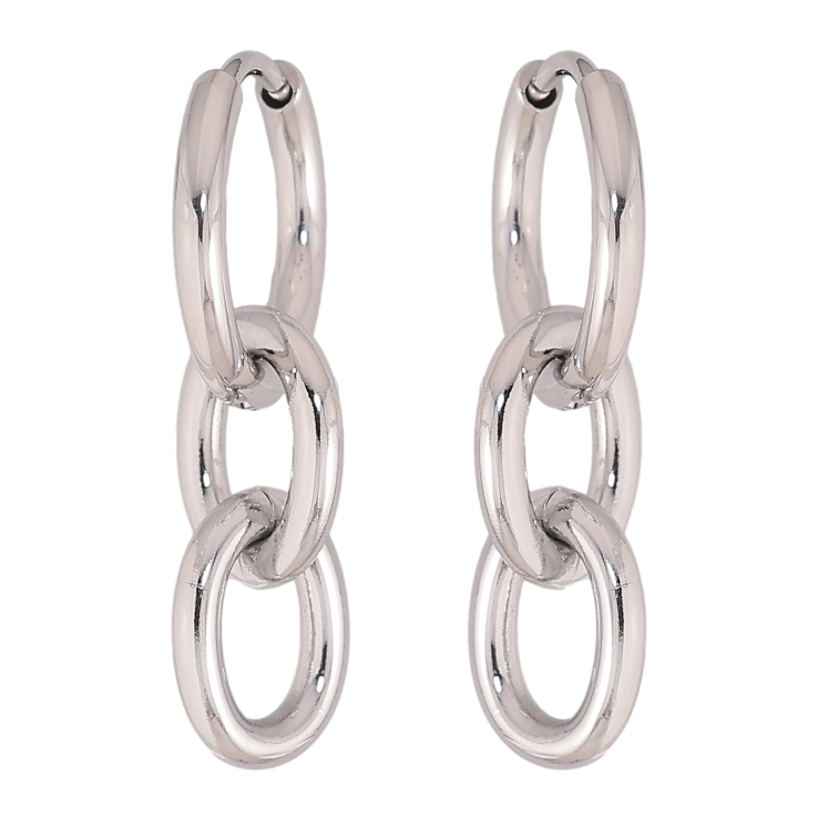 Серьги Нержавеющая сталь подвески на колечках "Цепочки" 2 в 1 фото №16