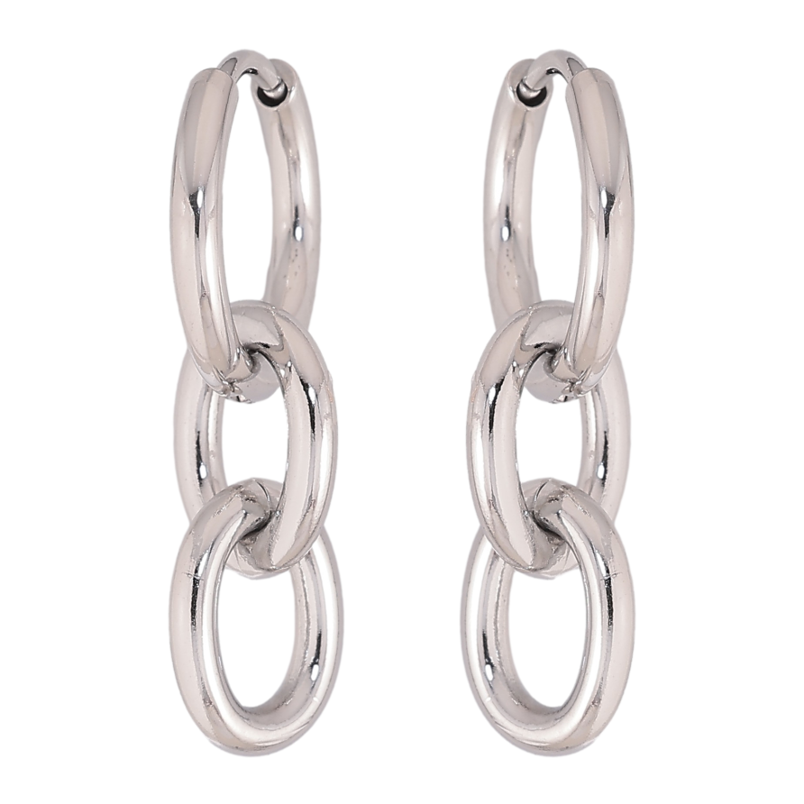 Серьги Нержавеющая сталь подвески на колечках "Цепочки" 2 в 1 фото №1