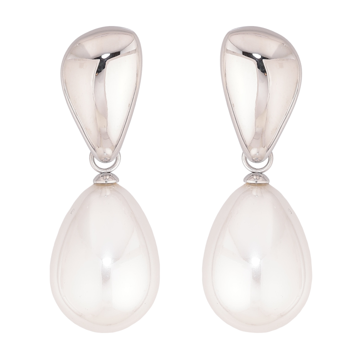 Серьги Нержавеющая сталь пусеты "Жемчужные подвески" фото №17