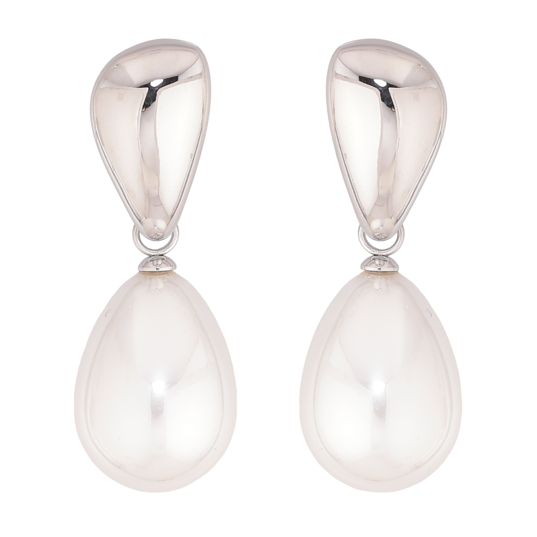 Серьги Нержавеющая сталь пусеты "Жемчужные подвески" фото №1