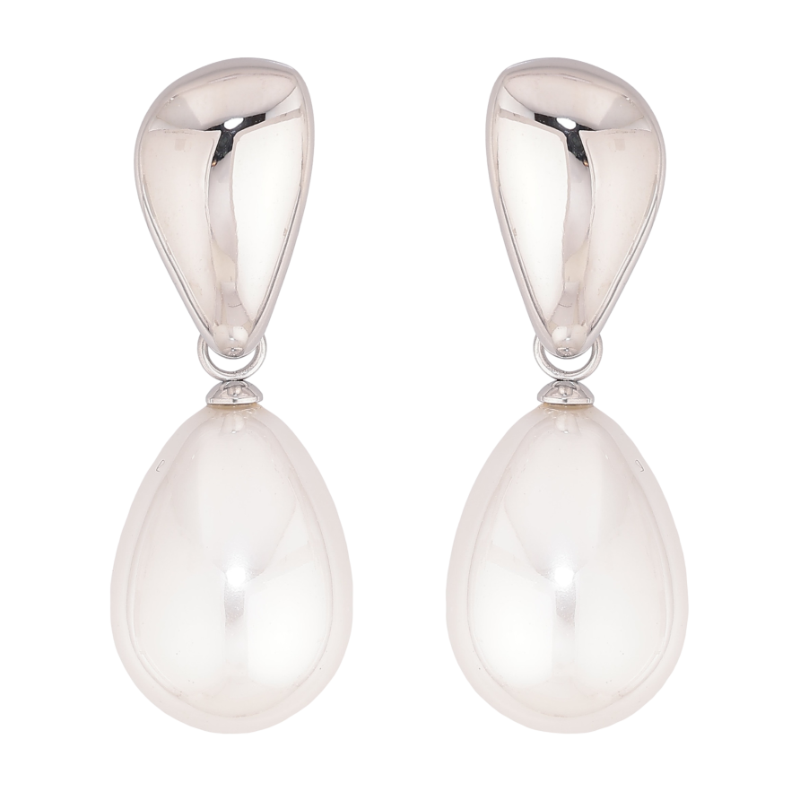 Серьги Нержавеющая сталь пусеты "Жемчужные подвески" фото №1