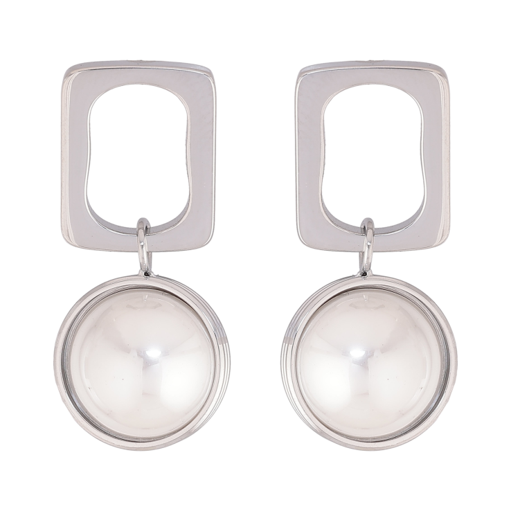 Серьги Нержавеющая сталь пусеты "Подвески с жемчужинами" фото №9