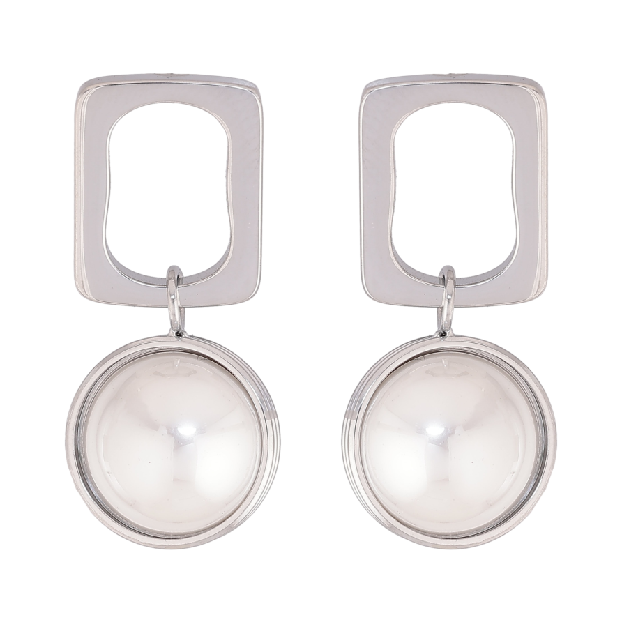 Серьги Нержавеющая сталь пусеты "Подвески с жемчужинами" фото №1