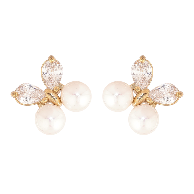 Сережки Нержавіюча сталь пусети "Метелики з перлинами та кристалами" фото №18 Сережки Нержавіюча сталь пусети "Метелики з перлинами та кристалами" фото №18