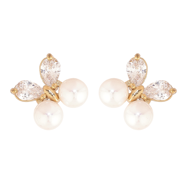 Серьги Нержавеющая сталь пусеты "Бабочки с жемчужинами и кристаллами" фото №1 Серьги Нержавеющая сталь пусеты "Бабочки с жемчужинами и кристаллами" фото №1