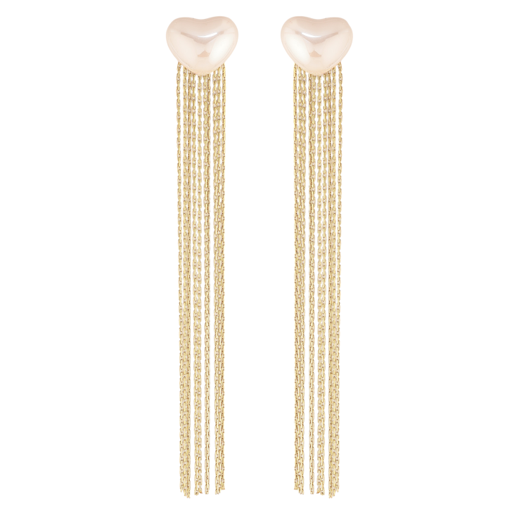 Сережки Нержавіюча сталь пусети "Перлинні серця з підвісками" фото №12