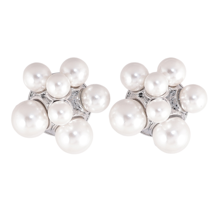 Сережки Нержавіюча сталь пусети "Візерунок з перлинами" фото №19