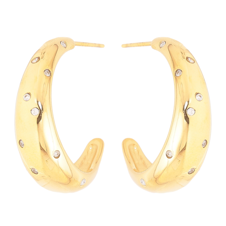 Сережки Нержавіюча сталь пусети "Дуги із вставками кристалів" фото №1