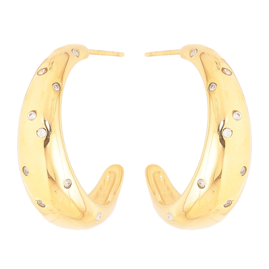 Сережки Нержавіюча сталь пусети "Дуги із вставками кристалів" фото №1