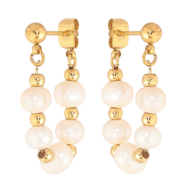 Сережки Нержавіюча сталь пусети "Підвіски з перлинами" фото №21