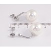 Серьги Нержавеющая сталь пусеты-джекеты "Жемчужины" 2 в 1, ø 5мм и 14мм фото №3