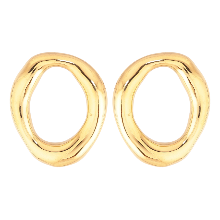 Сережки Нержавіюча сталь пусети "Декоративні овали" фото №1