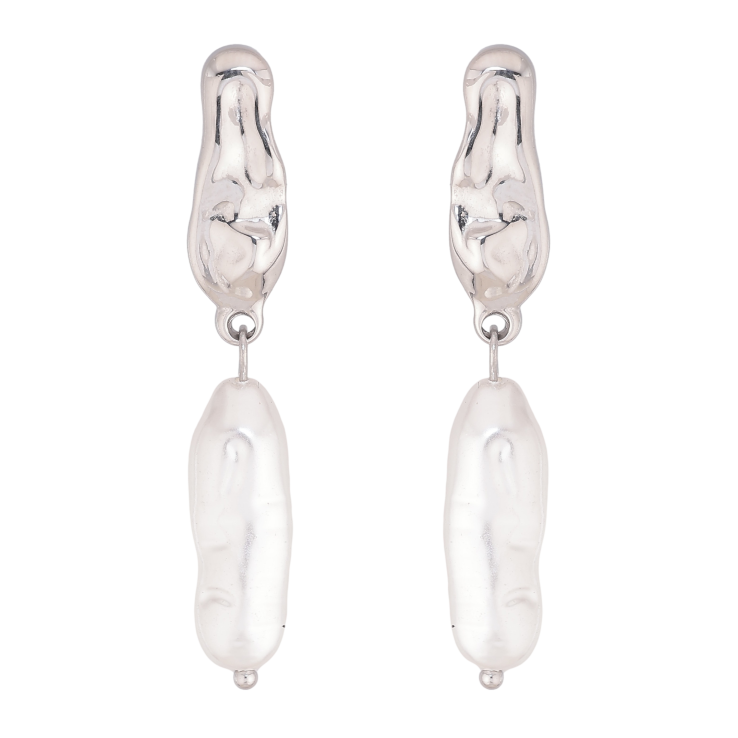 Серьги Нержавеющая сталь пусеты "Жемчужные подвески" фото №3