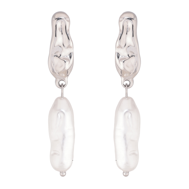 Серьги Нержавеющая сталь пусеты "Жемчужные подвески" фото №6