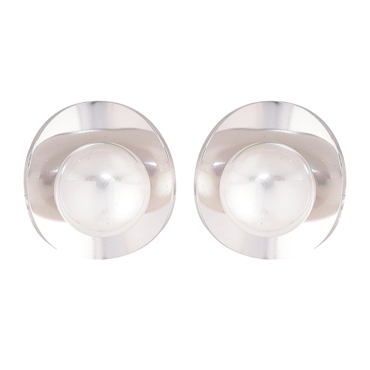 Серьги Нержавеющая сталь пусеты "Узор с жемчужинами" фото №16