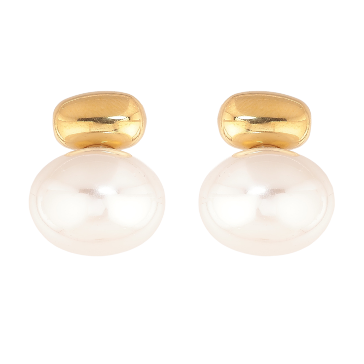 Сережки Нержавіюча сталь пусети "Візерунок з перлинами" фото №9