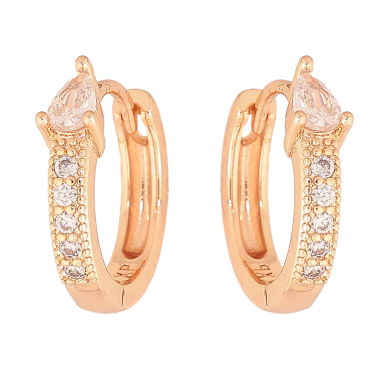 Сережки Xuping M&L колір 18K колечка "Доріжки кристалів" фото №6