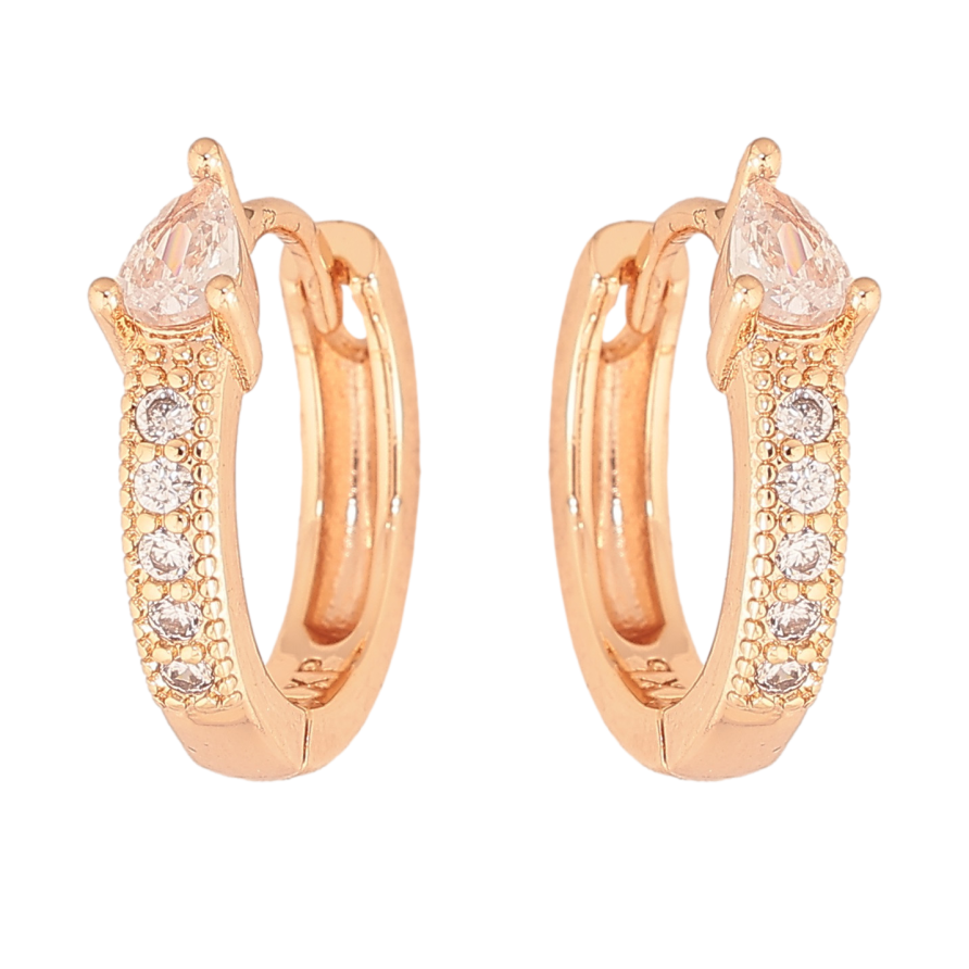 Серьги Xuping M&L цвет 18K колечки "Дорожки кристаллов" фото №1