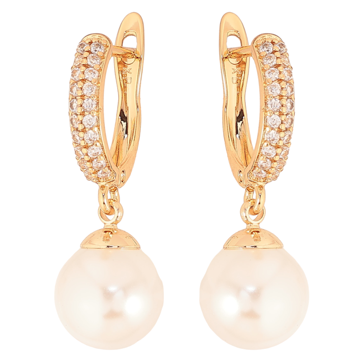 Сережки Xuping M&L колір 18K англійський замок "Перлинні підвіски" фото №7 Сережки Xuping M&L колір 18K англійський замок "Перлинні підвіски" фото №7