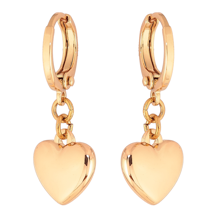 Сережки Xuping M&L колір 18K підвіски на колечках "Сердечки" фото №6