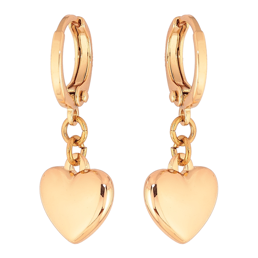 Сережки Xuping M&L колір 18K підвіски на колечках "Сердечки" фото №1 Сережки Xuping M&L колір 18K підвіски на колечках "Сердечки" фото №1