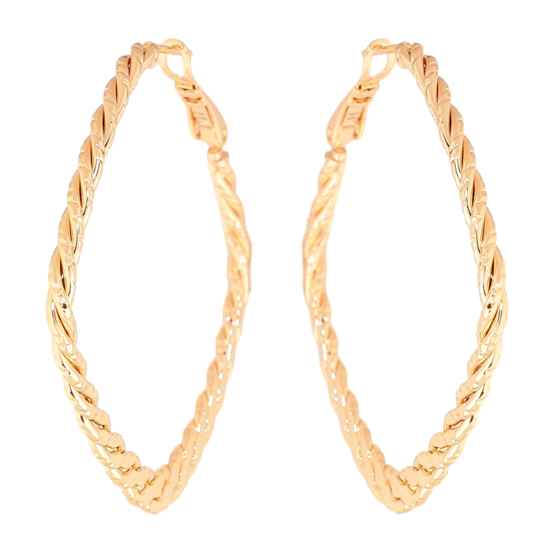 Сережки Xuping M&L колір 18K італійський замок "Ромби з декоративним візерунком" 4х4см фото №7