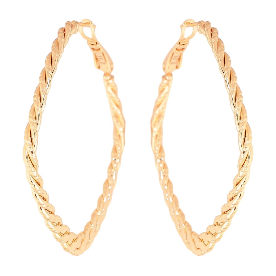 Сережки Xuping M&L колір 18K італійський замок "Ромби з декоративним візерунком" 4х4см фото №1