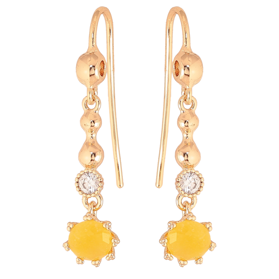 Сережки Xuping M&L колір 18К французький замок "Декоративні підвіски з жовтими кристалами" фото №1 Сережки Xuping M&L колір 18К французький замок "Декоративні підвіски з жовтими кристалами" фото №1