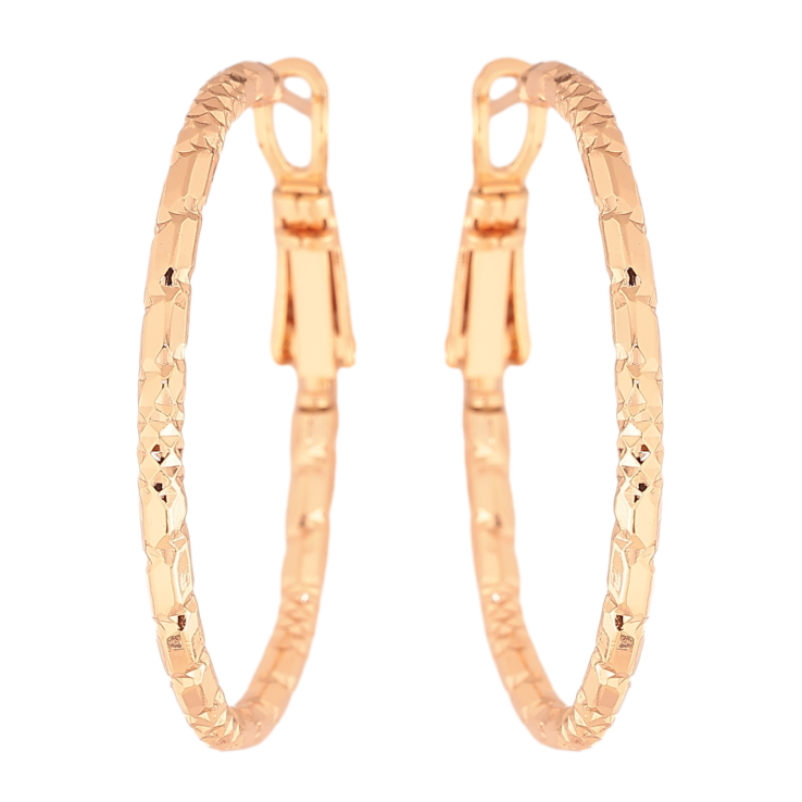 Серьги Xuping M&L цвет 18K кольца (конго) "Декоративный узор" ø 3см фото №7