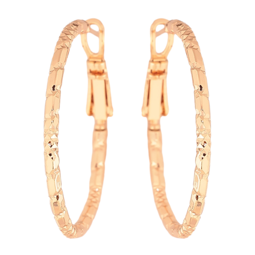 Серьги Xuping M&L цвет 18K кольца (конго) "Декоративный узор" ø 3см фото №1