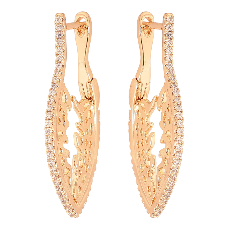 Сережки Xuping M&L колір 18K англійський замок "Бічний візерунок з доріжками кристалів" фото №16 Сережки Xuping M&L колір 18K англійський замок "Бічний візерунок з доріжками кристалів" фото №16