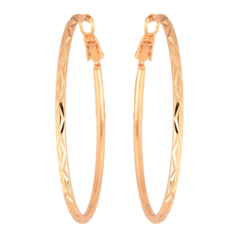 Серьги Xuping M&L цвет 18K кольца (конго) "Декоративный узор" ø 4.7см фото №1