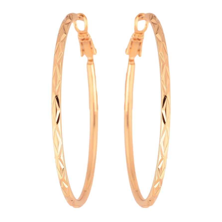 Сережки Xuping M&L колір 18K кільця (конго) "Декоративний візерунок" ø 4.7см фото №1