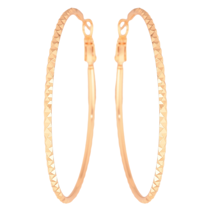 Сережки Xuping M&L колір 18K кільця (конго) "Декоративний візерунок" ø 5.5см фото №7