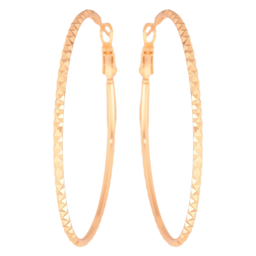 Сережки Xuping M&L колір 18K кільця (конго) "Декоративний візерунок" ø 5.5см фото №1