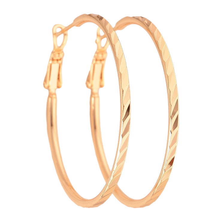 Сережки Xuping M&L колір 18K кільця (конго) "Декоративний візерунок" ø 4см фото №15