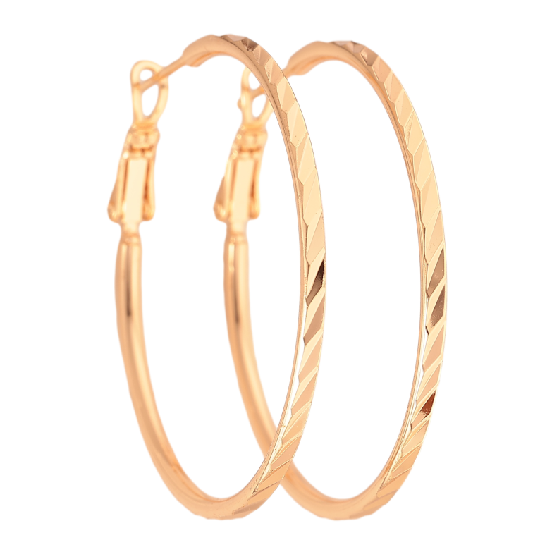 Серьги Xuping M&L цвет 18K кольца (конго) "Декоративный узор" ø 4см фото №1