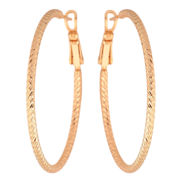 Сережки Xuping M&L колір 18K кільця (конго) "Декоративний візерунок" ø 4см фото №14