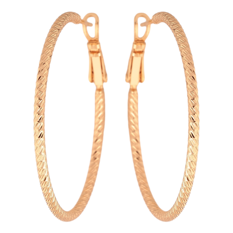 Серьги Xuping M&L цвет 18K кольца (конго) "Декоративный узор" ø 4см фото №2