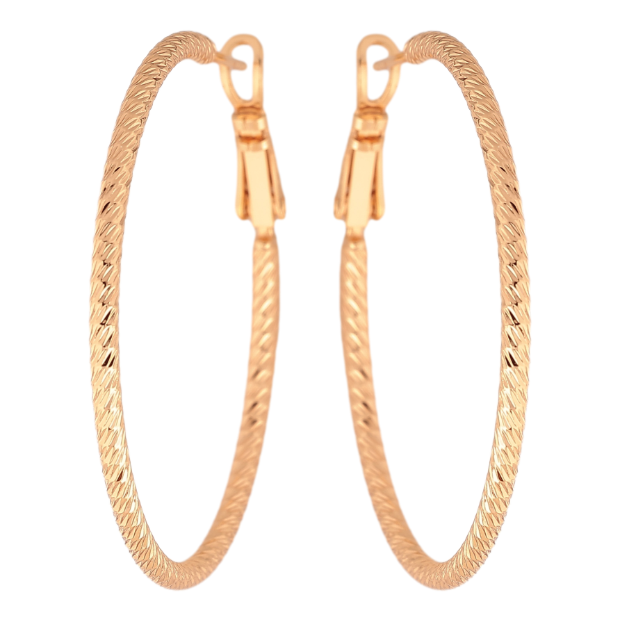 Сережки Xuping M&L колір 18K кільця (конго) "Декоративний візерунок" ø 4см фото №1