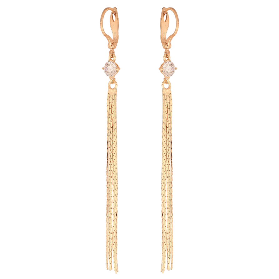 Сережки Xuping M&L колір 18K англійський замок "Підвіски з ланцюжків із кристалами" фото №1