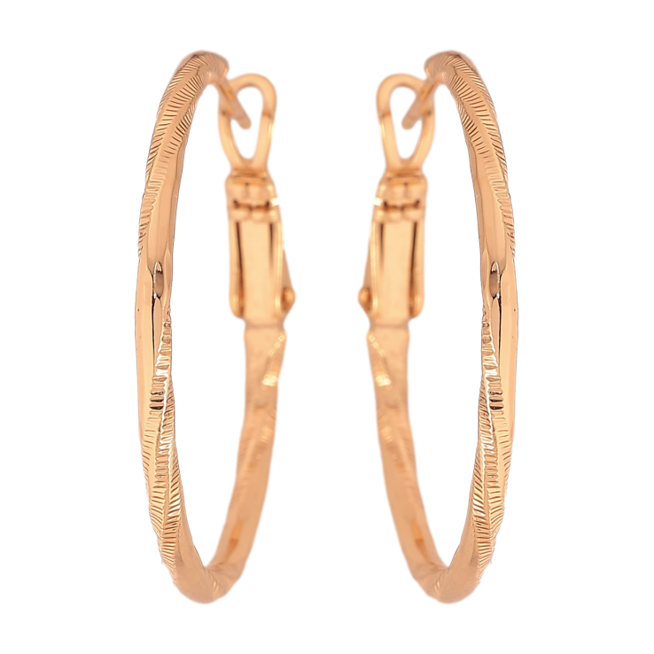 Сережки Xuping M&L колір 18K кільця (конго) "Декоративний візерунок" ø 3см фото №3 Сережки Xuping M&L колір 18K кільця (конго) "Декоративний візерунок" ø 3см фото №3