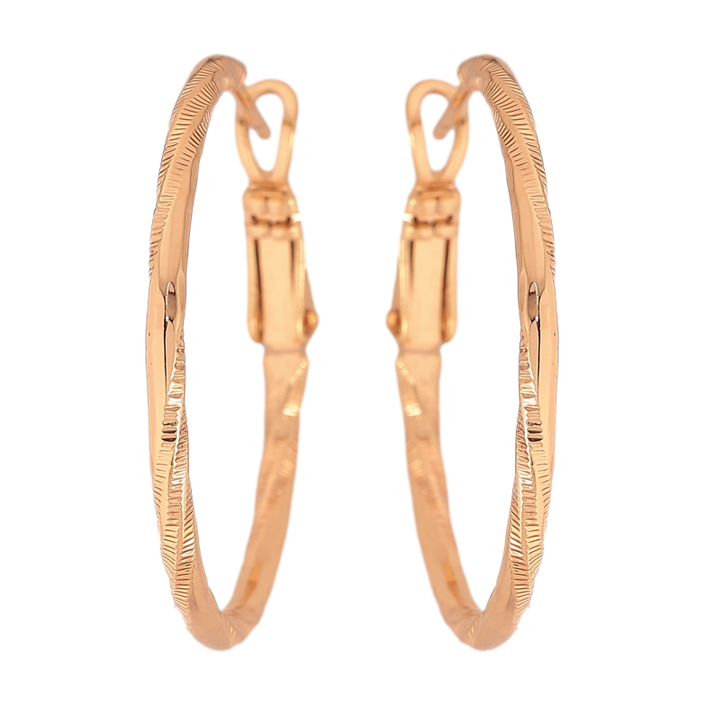 Сережки Xuping M&L колір 18K кільця (конго) "Декоративний візерунок" ø 3см фото №1 Сережки Xuping M&L колір 18K кільця (конго) "Декоративний візерунок" ø 3см фото №1