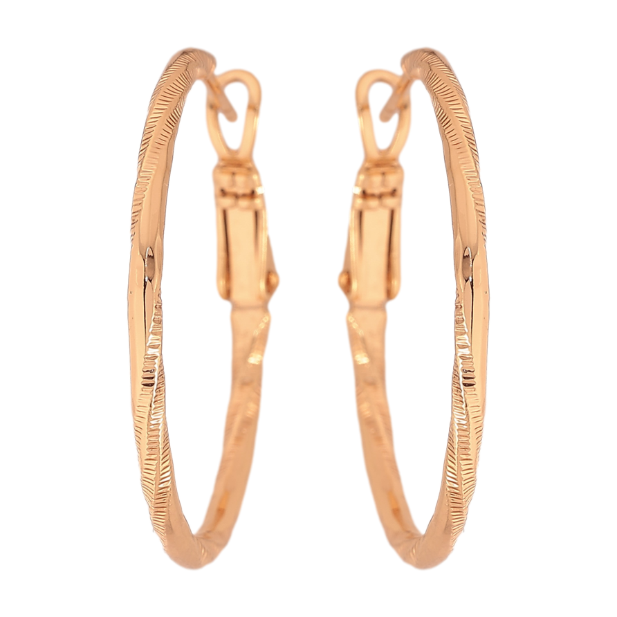 Сережки Xuping M&L колір 18K кільця (конго) "Декоративний візерунок" ø 3см фото №1 Сережки Xuping M&L колір 18K кільця (конго) "Декоративний візерунок" ø 3см фото №1