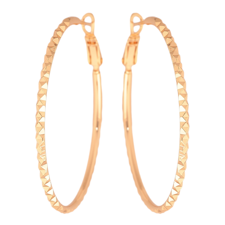 Сережки Xuping M&L колір 18K кільця (конго) "Декоративний візерунок" ø 4.5см фото №9