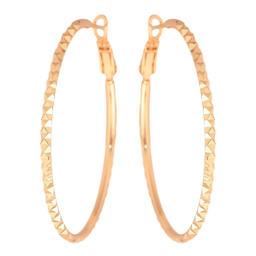 Сережки Xuping M&L колір 18K кільця (конго) "Декоративний візерунок" ø 4.5см фото №1