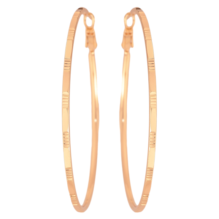 Сережки Xuping M&L колір 18K кільця (конго) "Декоративний візерунок" ø 6см фото №5 Сережки Xuping M&L колір 18K кільця (конго) "Декоративний візерунок" ø 6см фото №5