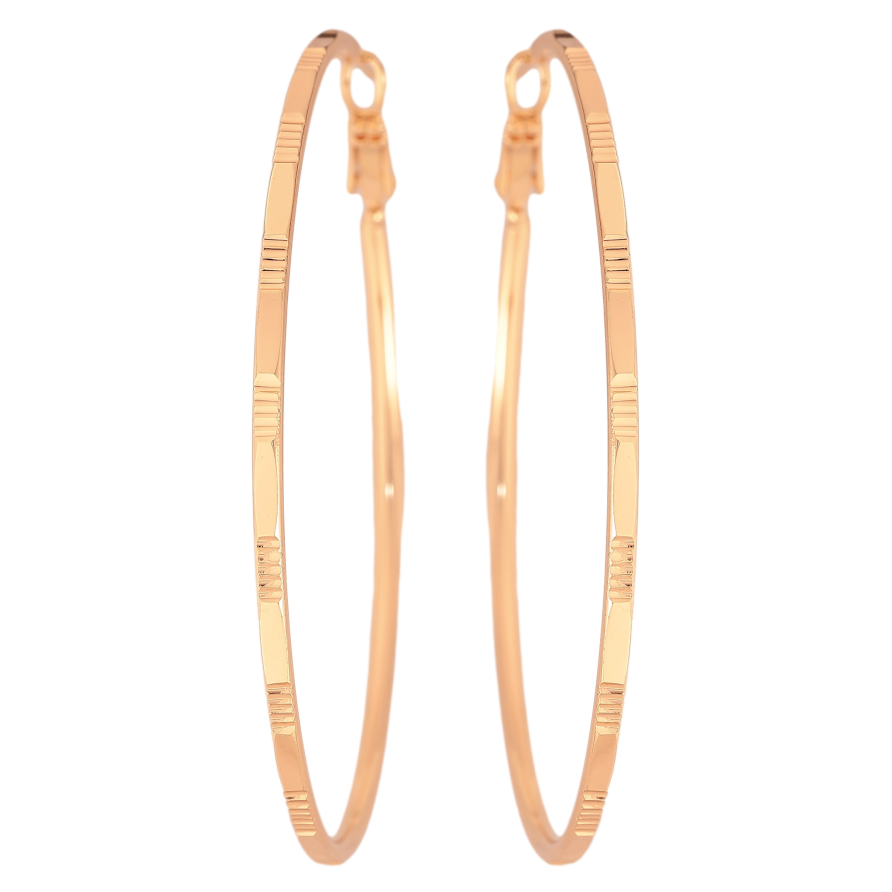 Сережки Xuping M&L колір 18K кільця (конго) "Декоративний візерунок" ø 6см фото №1 Сережки Xuping M&L колір 18K кільця (конго) "Декоративний візерунок" ø 6см фото №1