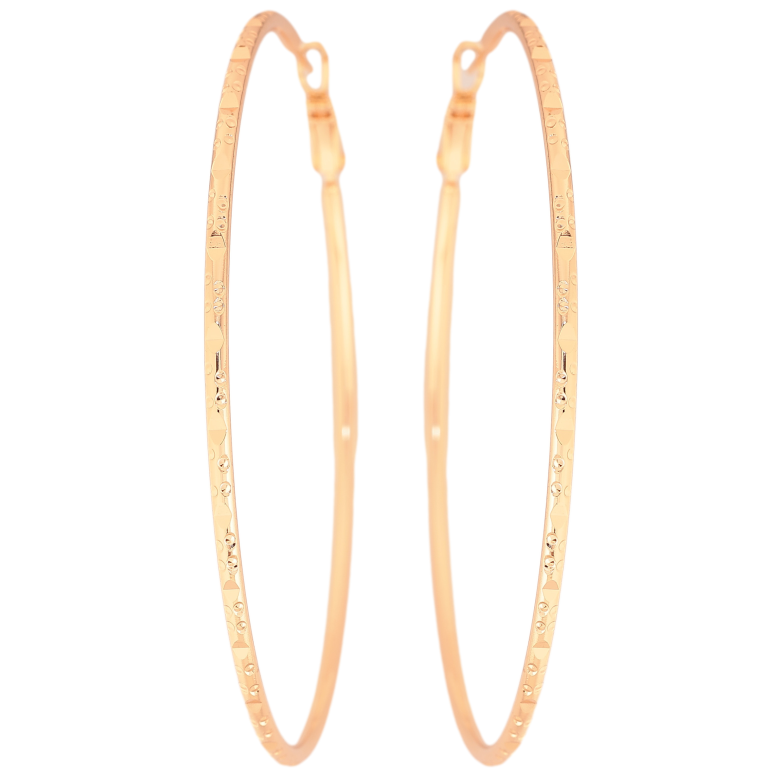 Сережки Xuping M&L колір 18K кільця (конго) "Декоративний візерунок" ø 7см фото №1 Сережки Xuping M&L колір 18K кільця (конго) "Декоративний візерунок" ø 7см фото №1