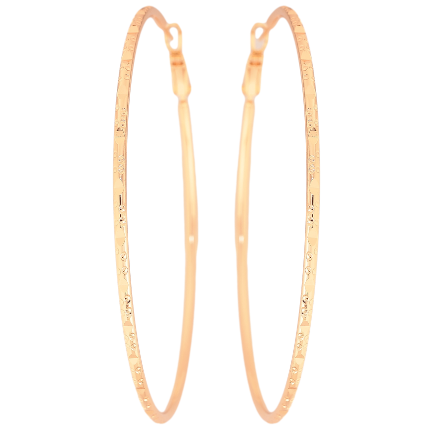 Сережки Xuping M&L колір 18K кільця (конго) "Декоративний візерунок" ø 7см фото №1 Сережки Xuping M&L колір 18K кільця (конго) "Декоративний візерунок" ø 7см фото №1